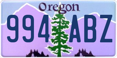 OR license plate 994ABZ