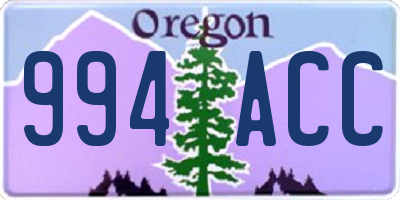 OR license plate 994ACC