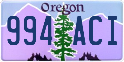 OR license plate 994ACI