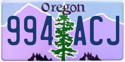 OR license plate 994ACJ