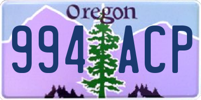 OR license plate 994ACP