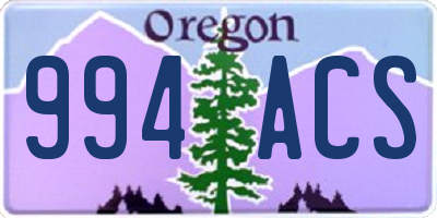 OR license plate 994ACS