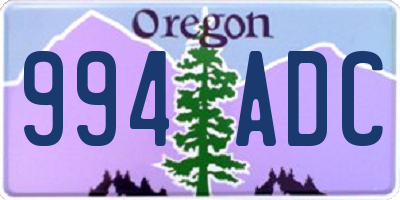 OR license plate 994ADC