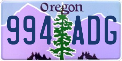 OR license plate 994ADG