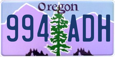 OR license plate 994ADH