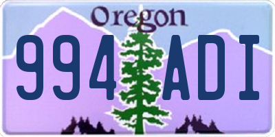 OR license plate 994ADI
