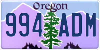 OR license plate 994ADM