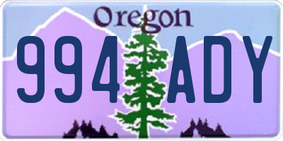OR license plate 994ADY