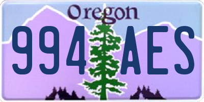 OR license plate 994AES