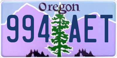 OR license plate 994AET