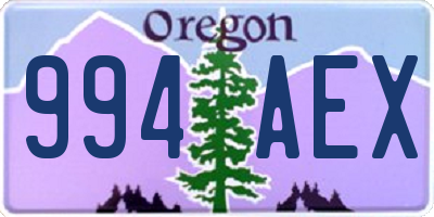 OR license plate 994AEX