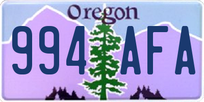 OR license plate 994AFA