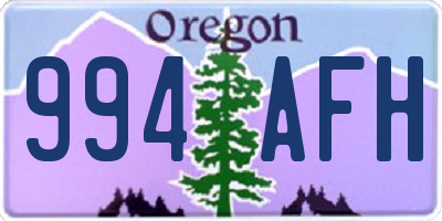 OR license plate 994AFH