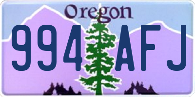 OR license plate 994AFJ