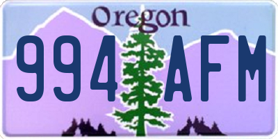 OR license plate 994AFM