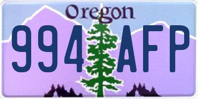 OR license plate 994AFP