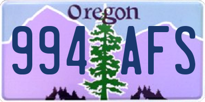 OR license plate 994AFS