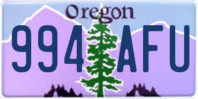 OR license plate 994AFU