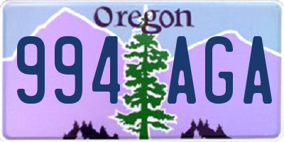 OR license plate 994AGA