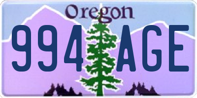 OR license plate 994AGE