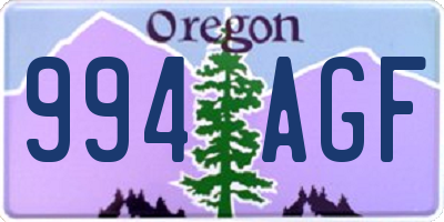 OR license plate 994AGF