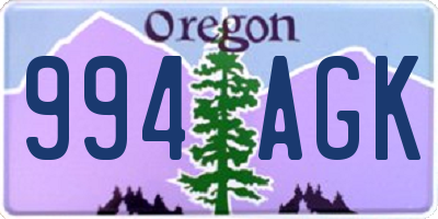 OR license plate 994AGK