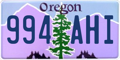 OR license plate 994AHI