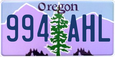 OR license plate 994AHL