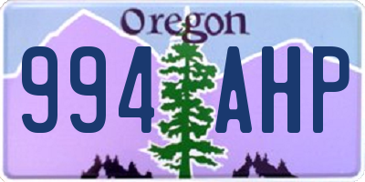 OR license plate 994AHP