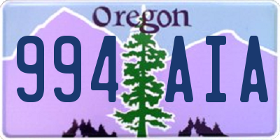 OR license plate 994AIA