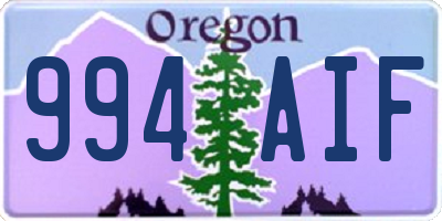 OR license plate 994AIF