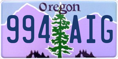 OR license plate 994AIG