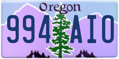 OR license plate 994AIO