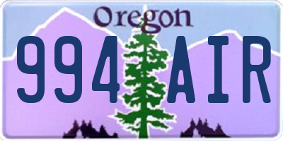 OR license plate 994AIR