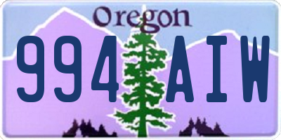 OR license plate 994AIW