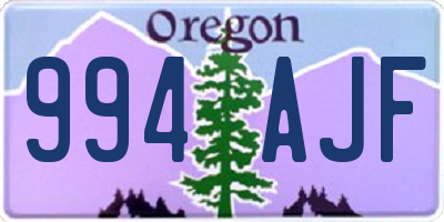 OR license plate 994AJF