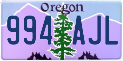 OR license plate 994AJL