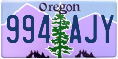 OR license plate 994AJY