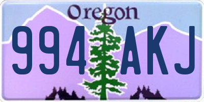 OR license plate 994AKJ