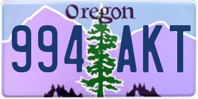 OR license plate 994AKT