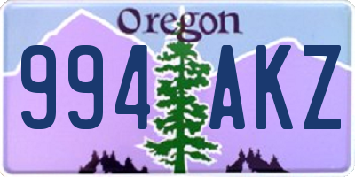 OR license plate 994AKZ