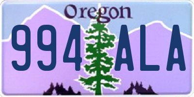 OR license plate 994ALA