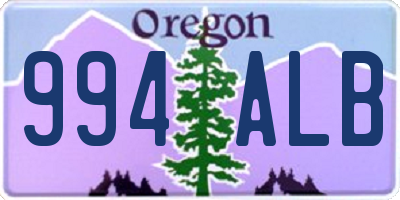 OR license plate 994ALB