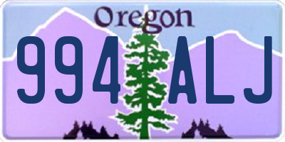 OR license plate 994ALJ