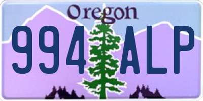 OR license plate 994ALP