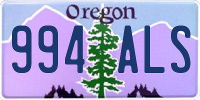 OR license plate 994ALS