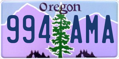 OR license plate 994AMA