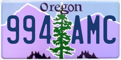 OR license plate 994AMC