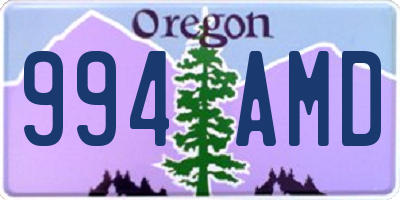 OR license plate 994AMD