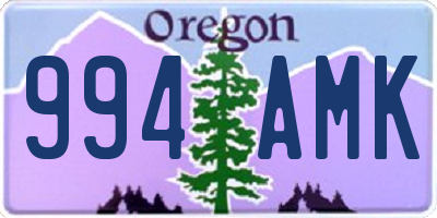 OR license plate 994AMK